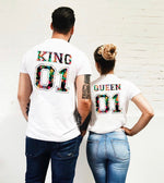 Deux t-shirts King and Queen pas cher