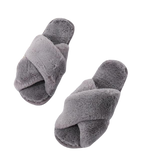 chaussons en peluche gris pour couple