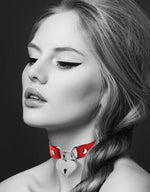 Bijoux Pour Toi : collier cuir rouge cadenas coeur tendance