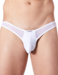 Lingerie homme : string blanc avec résille épais