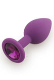 De plug large violet avec bijou poil long