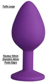 De plug large violet avec bijou poil long