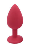 De plug medium rouge avec bijou cristal design