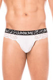 String blanc en dentelle douce et délicate pour homme