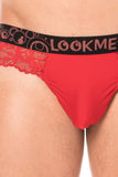 String rouge en dentelle douce et délicate pour homme