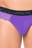 String violet dentelle douce et délicate pour homme