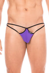 Mini string violet pour homme en forme de goutte avec sur les côtés des ficelles de maintien tendance