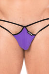 Mini string violet pour homme en forme de goutte avec sur les côtés des ficelles de maintien tendance