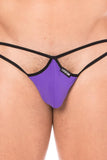 Mini string violet pour homme en forme de goutte avec sur les côtés des ficelles de maintien tendance