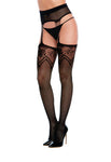 Collant en fine résille avec impression porte jarretelles de votre distributeur en de lingerie sexy. traditionnel