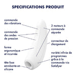 Stimulateur clitoridien connecté blanc Curvy 1+ Satisfyer - CC5972390020