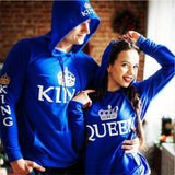 sweat shirt king queen bleu