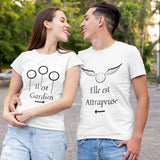 les 2 T-Shirts Couple <br> Quidditch