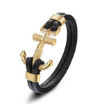 bracelet ancre marine cuir