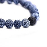 bracelet distance pierre de lave bleu