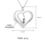 collier coeur personnalisé avec prénom et pierre de naissance