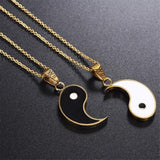 collier yin et yang séparable pour couple