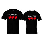 Les t-shirts assortis pour couple gamer noir cotton