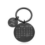 Porte-clés calendrier personnalisé noir