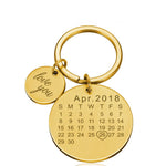 Porte-clés calendrier personnalisé or