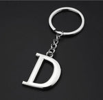 Porte-clés couple lettre "D" argentée