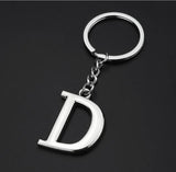 Porte-clés couple lettre "D" argentée
