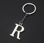 Porte-clés couple lettre "R" argentée