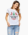 Modele 1 femme Our first Christmas as Mr. & Mrs couple t-shirts