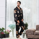 modele homme pyjamas pour couple en couleur noir en soie