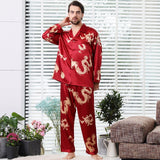 pyjamas pas cher en soie modele homme rouge