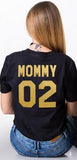 Les 2 T-shirt Couple Daddy 01/Mommy 02 Femme Noir