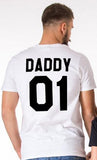 Les 2 T-shirt Couple Daddy 01/Mommy 02 homme blanc coton