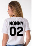 Les 2 T-shirt Couple Daddy 01/Mommy 02 femme blanc coton