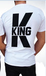 Les 2 T-shirt Couple Queen&King Blanc Homme