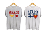 Les deux tee shirts pour super couple pas cher