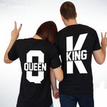 Les 2 T-shirt Couple Queen&King Coton Noir
