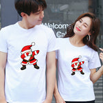 Les 2 T-shirt Couple Père Noël December blanc