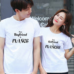 Le lot de deux t-shirt couple from boyfriend to fiancé and from girlfriend to fiancée