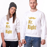 Les 2 Sweats Couple Mr. Right Mrs. Always Right drole et pas cher