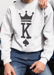 assortis Pulls Couple Poker King&Queen modele homme blanc