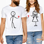 Les 2 T-shirt Couple Mon Cœur Garcon et fille