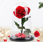 rose en cœur rouge éternelle pour saint valentin