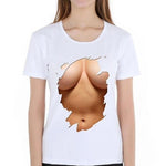 T-Shirt pour couple assortis modele femme grande buste sexy
